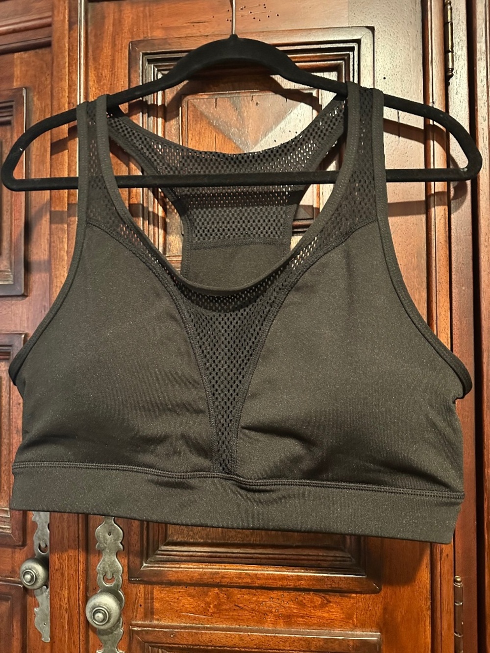 3XL POP FIT Valentina Sports Bra Black Fish Net Lightly Padded